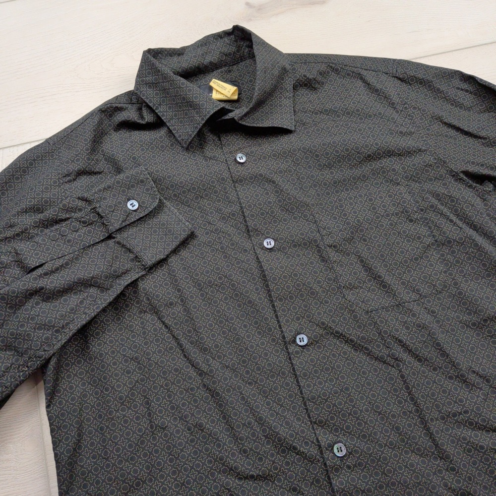 APC Rue de Fleurus Paris Shirt Mens 2 M Geometric Star Black Gold Made in France